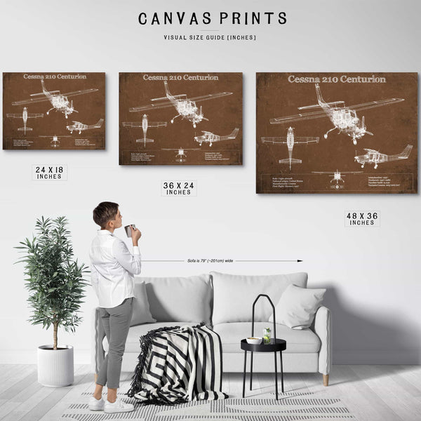 Cessna 210 Centurion Original Blueprint Art