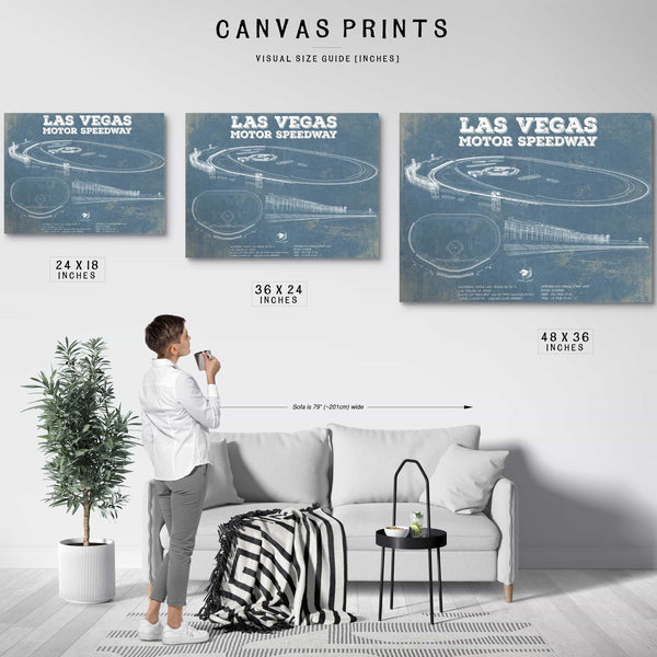 Las Vegas Motor Speedway Blueprint NASCAR Race Track Print