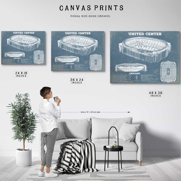 United Center - Chicago Blackhawks Vintage Hockey Print
