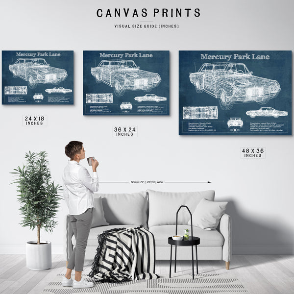 Mercury Park Lane Blueprint Vintage Auto Print