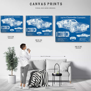 1970 Chevrolet Split Bumper Camaro Blueprint Vintage Auto Patent Print