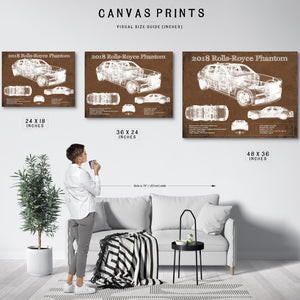 2018 Rolls Royce Phantom Vintage Blueprint Auto Print