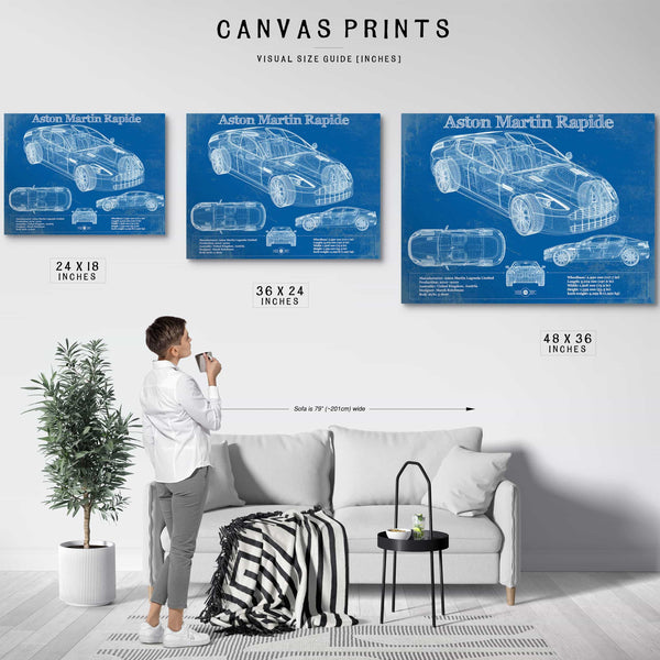 2011 Aston Martin Rapide Vintage Blueprint Auto Print