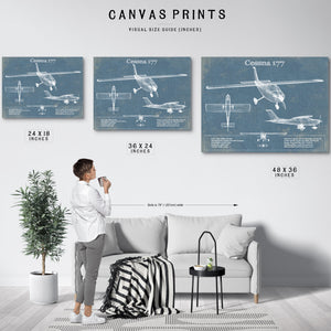 Cessna 177 (Cardinal) Vintage Blueprint Airplane Print