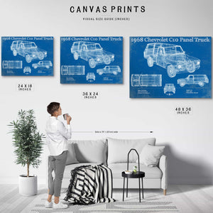 1968 Chevy C10 Pickup Panel Truck Vintage Blueprint