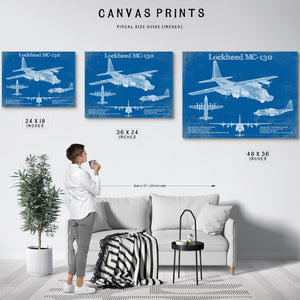 Lockheed MC-130 Vintage Aviation Blueprint Military Print