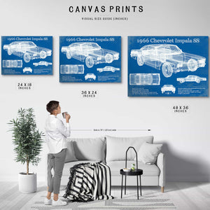 1966 Chevrolet Impala SS Blueprint Vintage Auto Print