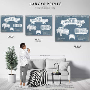 Toyota Tacoma Double Cab (2019) Vintage Blueprint Auto Print