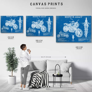 BMW R nine T Blueprint Vintage Motorcycle Print
