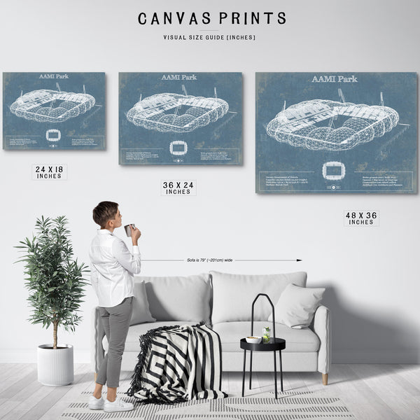 AAMI Park Vintage Australia Rugby and Soccer Stadium Print