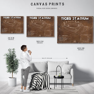 Tiger Stadium Art - LSU Tigers Vintage Stadium - Blueprint Art Print