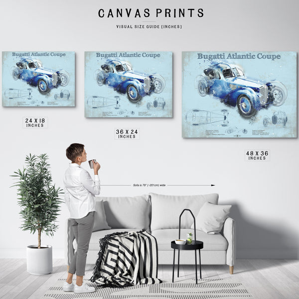 Bugatti Atlantic Coupe Vintage Sports Car Print