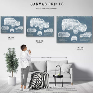 Land Rover Defender 110 Explorer Pack Vintage Blueprint Auto Print