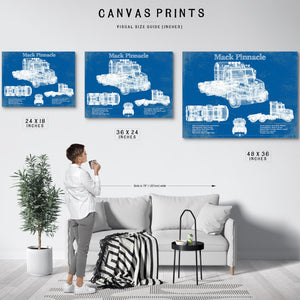 Mack Pinnacle Blueprint Vintage Truck Print