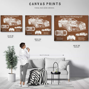 2015 Ford Mustang GT Eleanor Blueprint Vintage Auto Print