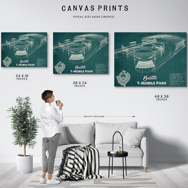 Seattle Mariners T- Mobile Park Vintage Baseball Frame Print 2019