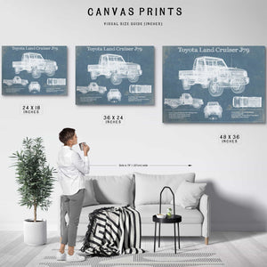 Toyota Land Cruiser J79 Blueprint Vintage Auto Print