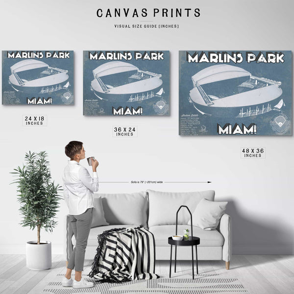 Miami Marlins - Marlins Park Vintage Baseball Fan Print