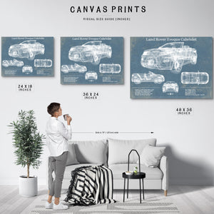 Land Rover Evoque Cabriolet Blueprint Vintage Auto Print