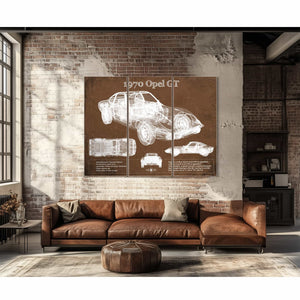 1970 Opel GT Original Vintage Car Print