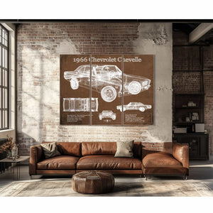 1966 Chevelle Chevelle (Malibu) SS-396 Hardtop Coupe Original Blueprint Art