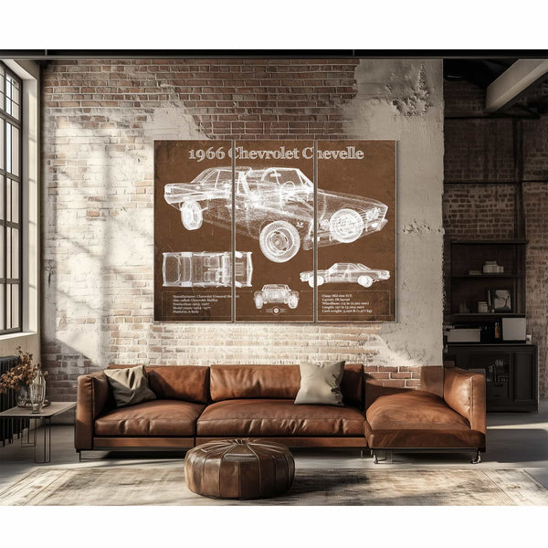 1966 Chevelle Chevelle (Malibu) SS-396 Hardtop Coupe Original Blueprint Art