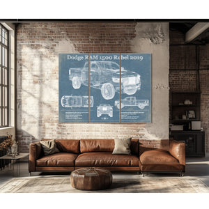2019 Ram 1500 Rebel Vintage Blueprint Auto Print