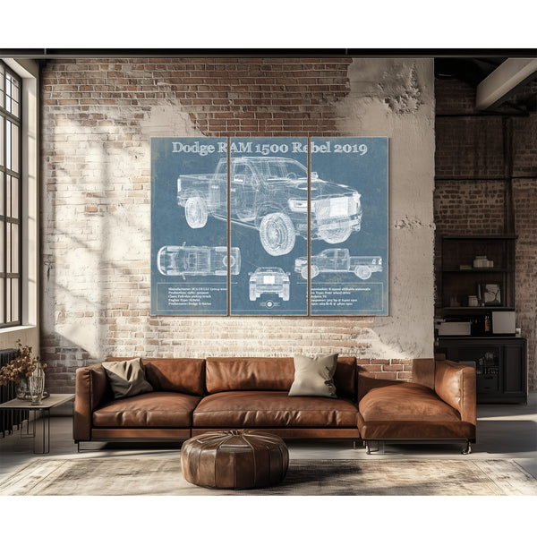 2019 Ram 1500 Rebel Vintage Blueprint Auto Print