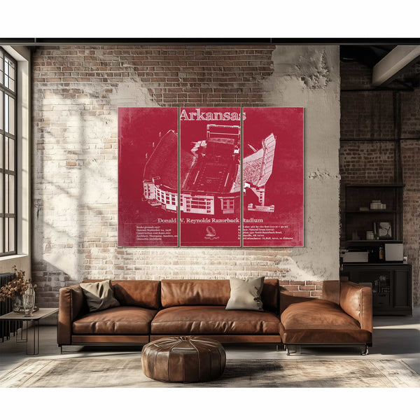 Donald W. Reynolds Razorback Stadium Art - Arkansas Razorbacks Football Art