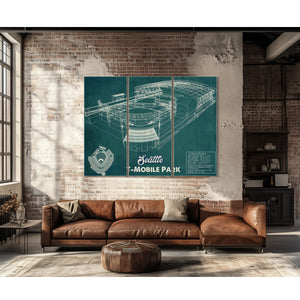 Seattle Mariners T- Mobile Park Vintage Baseball Frame Print 2019