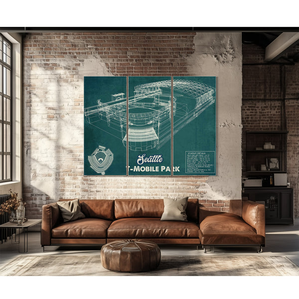 Seattle Mariners T- Mobile Park Vintage Baseball Frame Print 2019