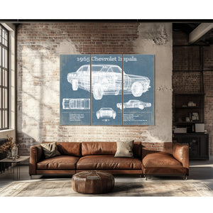 1965 Chevrolet Impala Blueprint Vintage Auto Print