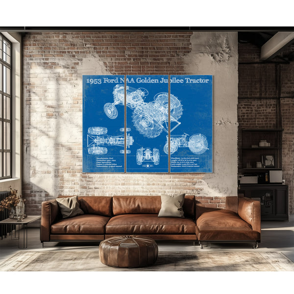 1953 Ford NAA Golden Jubilee Blueprint Vintage Tractor Patent Print