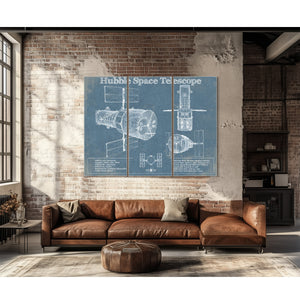 Hubble Telescope Blueprint Wall Art