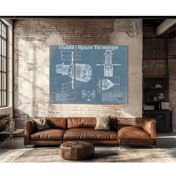 Hubble Telescope Blueprint Wall Art