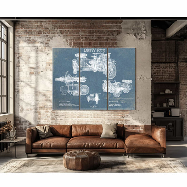 BMW R75 Blueprint Motorcycle Patent Print