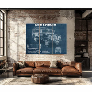 Land Rover 109 Vintage Blueprint Auto Print