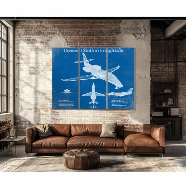 Cessna Citation Longitude Original Blueprint Art