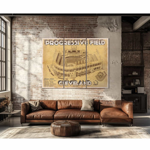 Cleveland Indians Progressive Field Vintage Baseball Print