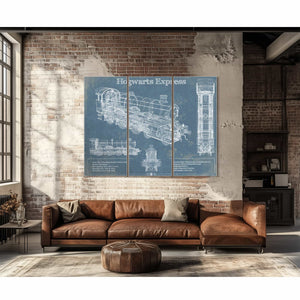 Hogwarts Express Vintage Blueprint Train Print