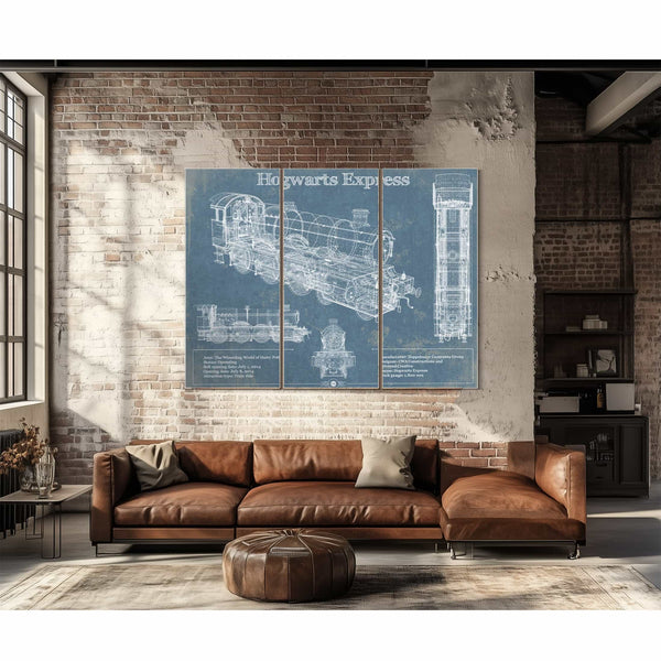 Hogwarts Express Vintage Blueprint Train Print