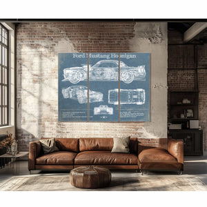Ford Mustang Hoonigan Vintage Blueprint Auto Print