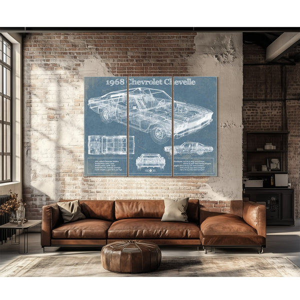 1968 Chevrolet Chevelle Original Blueprint Art