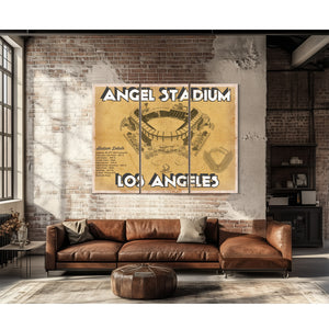 Los Angeles Angels - Angel Stadium Vintage Seating Chart Baseball Print