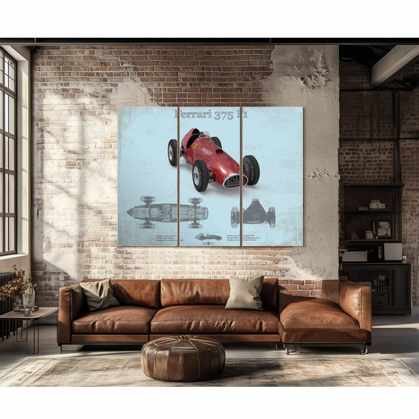 Ferrari 375 Formula One Blueprint Vintage Auto Print