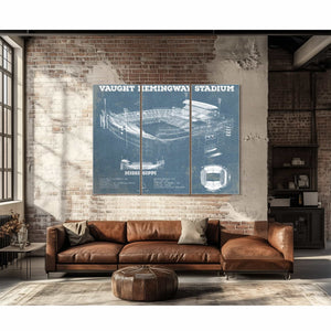 Vaught-Hemingway Stadium - Ole Miss Football Vintage Art Print