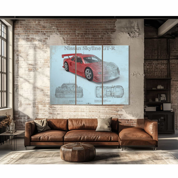 Nissan Skyline GT R Original Blueprint Art