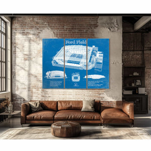 Vintage Detroit Lions Ford Field Vintage Wall Art
