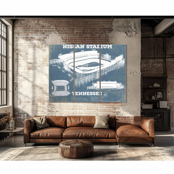 Tennessee Titans Nissan Stadium - Vintage Football Print 4