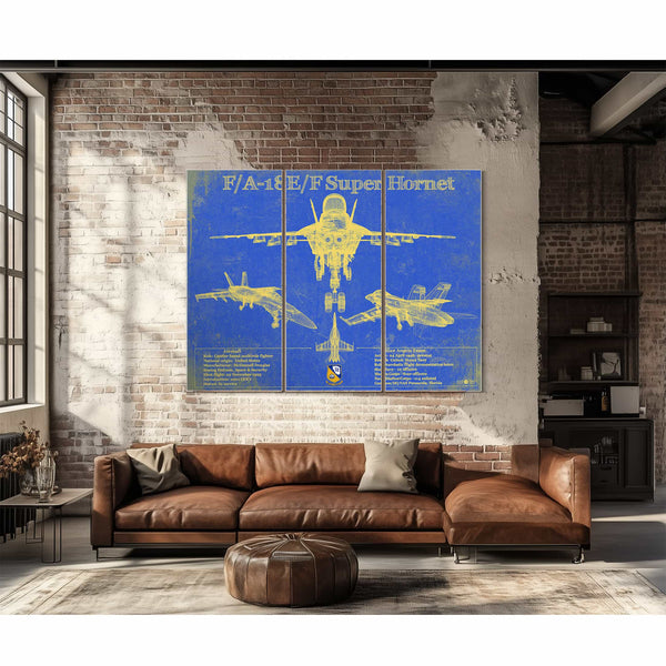 F/A-18F Super Hornet Patent Blueprint Original Military Wall Art
